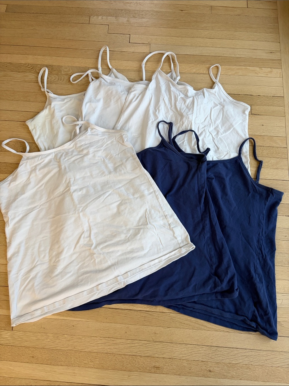 torrid White and Navy Cotton Cami Tops - Set of 7
